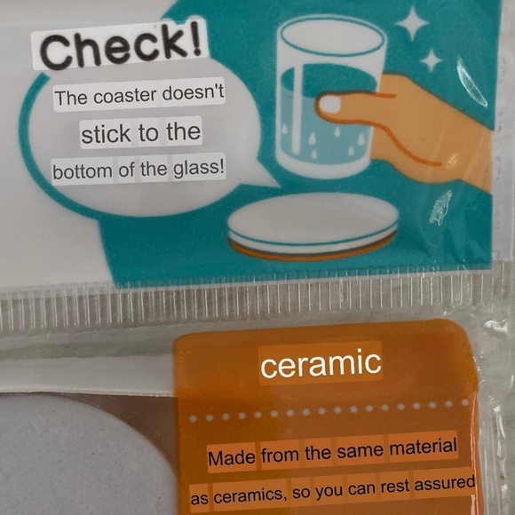 Ceramic "Today Is A Good Day"  Water Absorption Coaster. White. - Picture 6 of 8